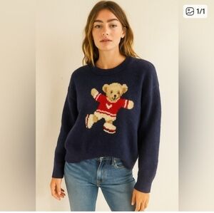 Navy Blue Teddy Bear Sweater